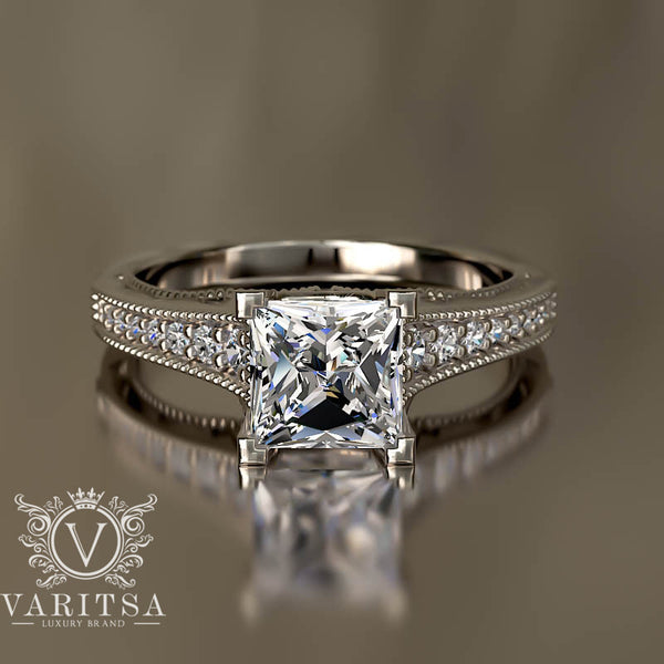 0.83ct Princess Cut Diamond Engagement Ring - 02US74
